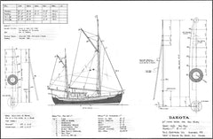45 ft Gaff-Rigged Motor Sailer "Dakota", Design #114